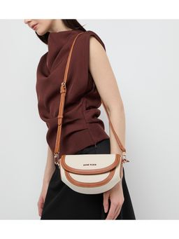 Anne Klein - Beige Women Crossbody Sling Bag With Detachable Strap
