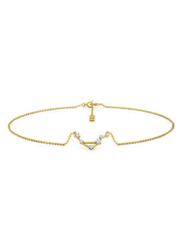 Candere by Kalyan Jewellers - Libra 14K Yellow Gold and Diamond Anklet for Women