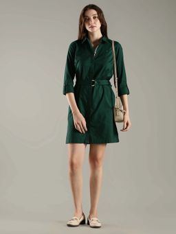 Tommy Hilfiger - Cotton Spread Collar Shirt Dress