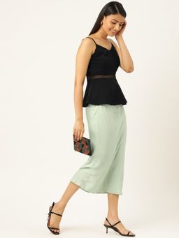 Twenty Dresses by Nykaa Fashion - Black Solid V Neck Strappy Top