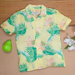 The Lion and the Fish - Tropical Printed Shirt Bright Yellow
