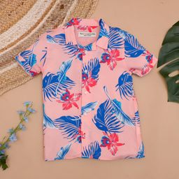 The Lion and the Fish - Tropical Printed Shirt Dusty Pink