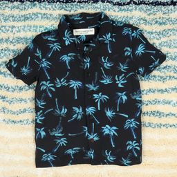 The Lion and the Fish - Palm Tree Printed Shirt Midnight Blue