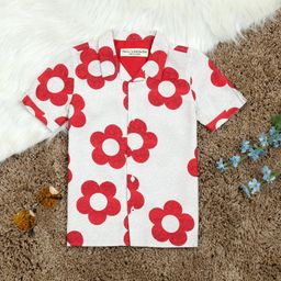The Lion and the Fish - Flower Print Shirt Red