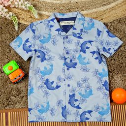 The Lion and the Fish - Print Shirt Blue