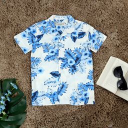 The Lion and the Fish - Print Shirt White Blue