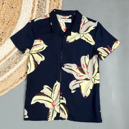 The Lion and the Fish - Flower Print Shirt Navy Blue