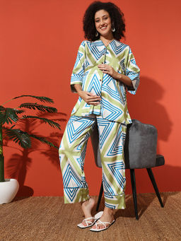 Angloindu - Multi Printed Maternity Night Suit (Set of 2)