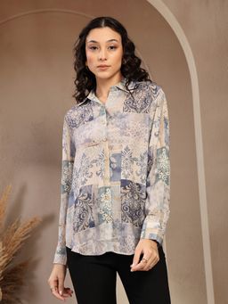 Gipsy - Blue Printed Rayon Shirt