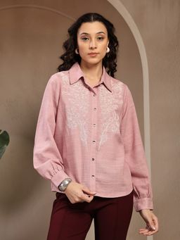 Gipsy - Pink Embroidered Cotton Shirt