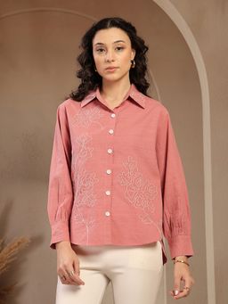 Gipsy - Pink Embroidered Cotton Shirt