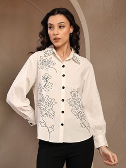 Gipsy - White Embroidered Cotton Shirt