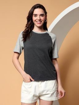 BRINNS - Charcoal Women Raglan Sleeves T-Shirt