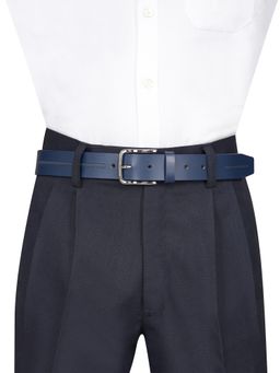 United Colors of Benetton - Mens Leather Paxson Belt - Navy Blue