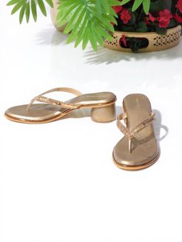 KNEETOES - Women Crystal Studded Cylindrical Sandal Heels