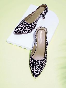 KNEETOES - Women Bold Black Animal Print Stiletto Heels