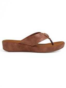 KNEETOES - Women Tan Solid Wedges Sandals