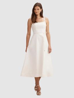 Forever New - White Rosie Flower Applique Midi Dress