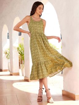 STREET 9 - Olive Linen Dress