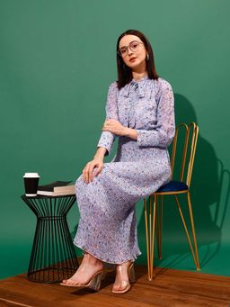STREET 9 - Blue Pleated Dress