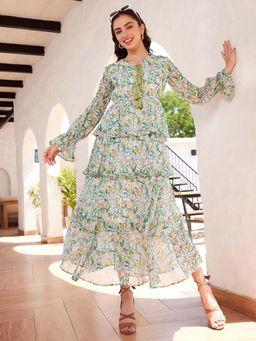 STREET 9 - Green Tier Maxi Dress