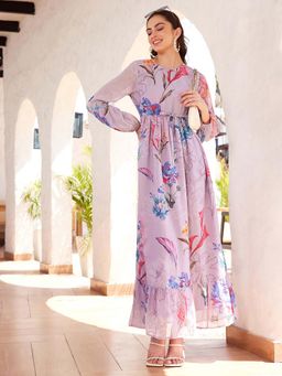 STREET 9 - Lavender Printed Maxi Dress