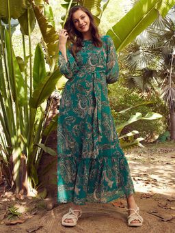 STREET 9 - Green Maxi Dress with Belt