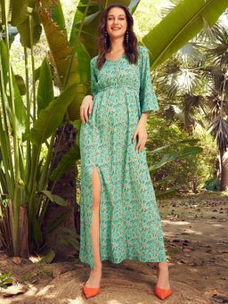 STREET 9 - Green Slit Dress
