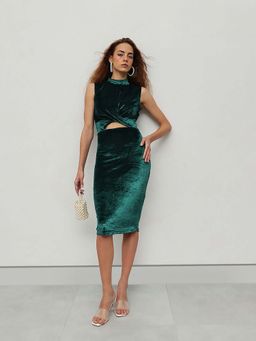 STREET 9 - Green Velvet Dress