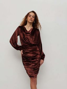 STREET 9 - Brown Cowl Dress