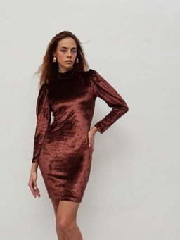 STREET 9 - Brown Velvet Dress