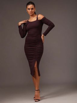 STREET 9 - Brown Ribbed Dress