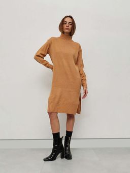 STREET 9 - Beige Acrylic Winter Dress