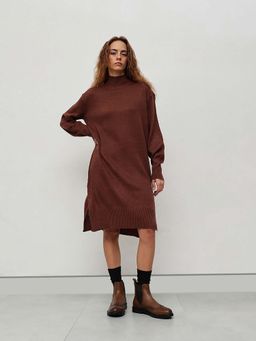 STREET 9 - Brown Acrylic Winter Dress