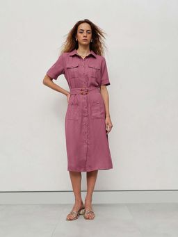 STREET 9 - Purple Moss Dress with Belt