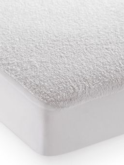 BIANCA - Mattress Protector with Fitted Pattern and Elastic Edges 1Pc Plain White