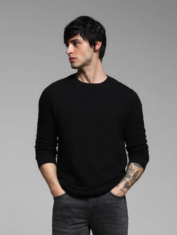 Jack & Jones - Black Regular Fit Pullover Sweater