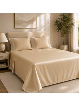 ERBA - Cream Genoa Luxury Bedsheet Set (King)