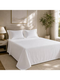 ERBA - White Genoa Luxury Bedsheet Set (King)