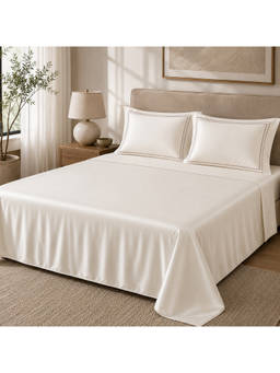 ERBA - Off White Valletta Bedsheet Set (King)