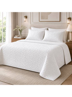 ERBA - White Bari Bedspread Set (King)