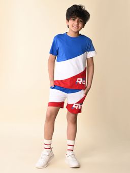 Lilpicks - Colorblock Solid T-Shirt with Shorts (Set of 2)