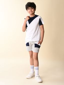 Lilpicks - Colorblock T-Shirt with Drawstring Shorts (Set of 2)
