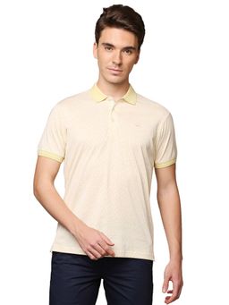 Park Avenue - Men Printed Yellow T-Shirt