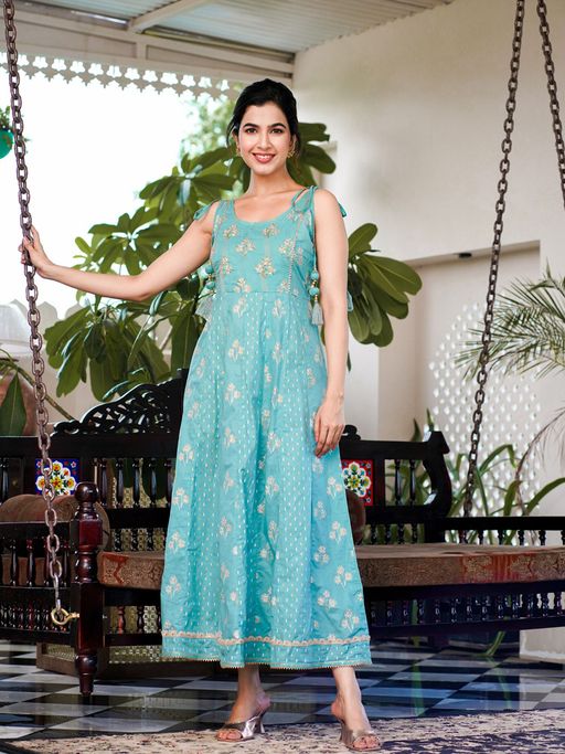 Buy Yufta Women Sea Green Strappy Anarkali Dress Online Buy Yufta Women Sea Green Strappy Anarkali Dress Online