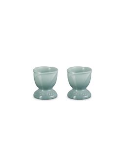 Le Creuset - Set of 2 Footed Egg Cup Jardin Relief- Sea Salt