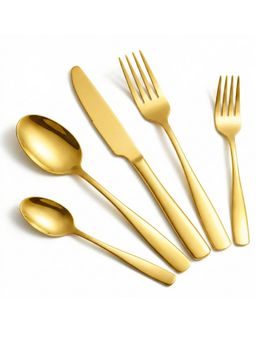 YELONA - Dining Table Cutlery Set Durable Stainless Steel Arum Gold (Pack of 5)