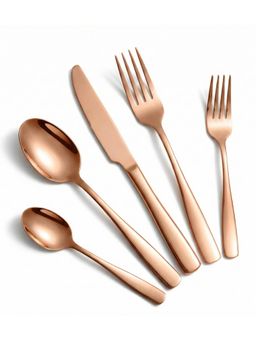 YELONA - Dining Table Cutlery Set Durable Stainless Steel Rose Gold (Pack of 5)