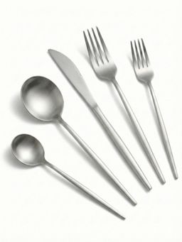 YELONA - Classic French Style Cutlery Set 18/8 Steel Anti-Rust 5 Piece Silver