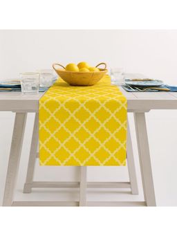 THROW PILLOW - Yellow Diamond Pattern Elegant Table Runner